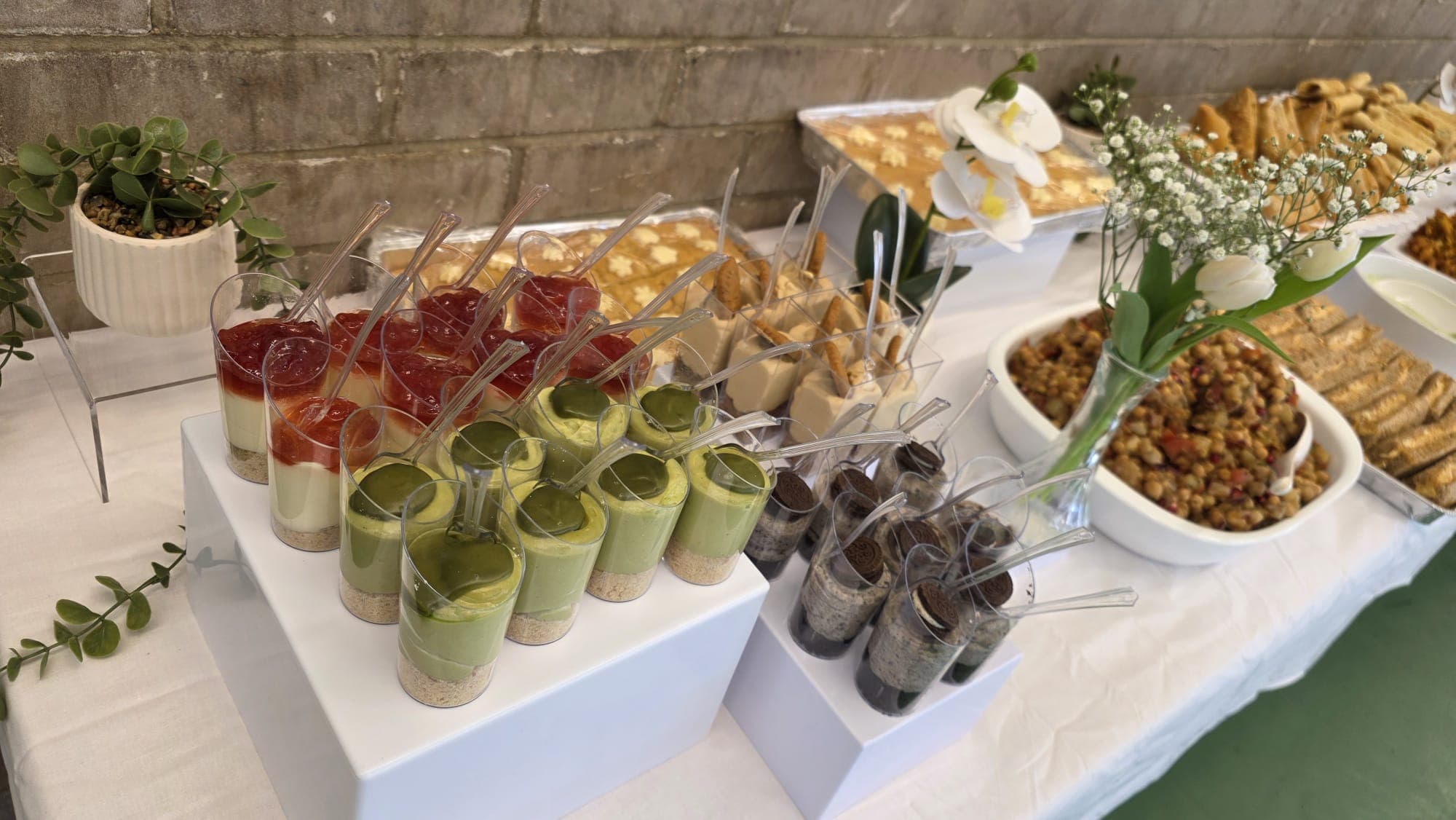 Individual dessert cups at our Eid celebration